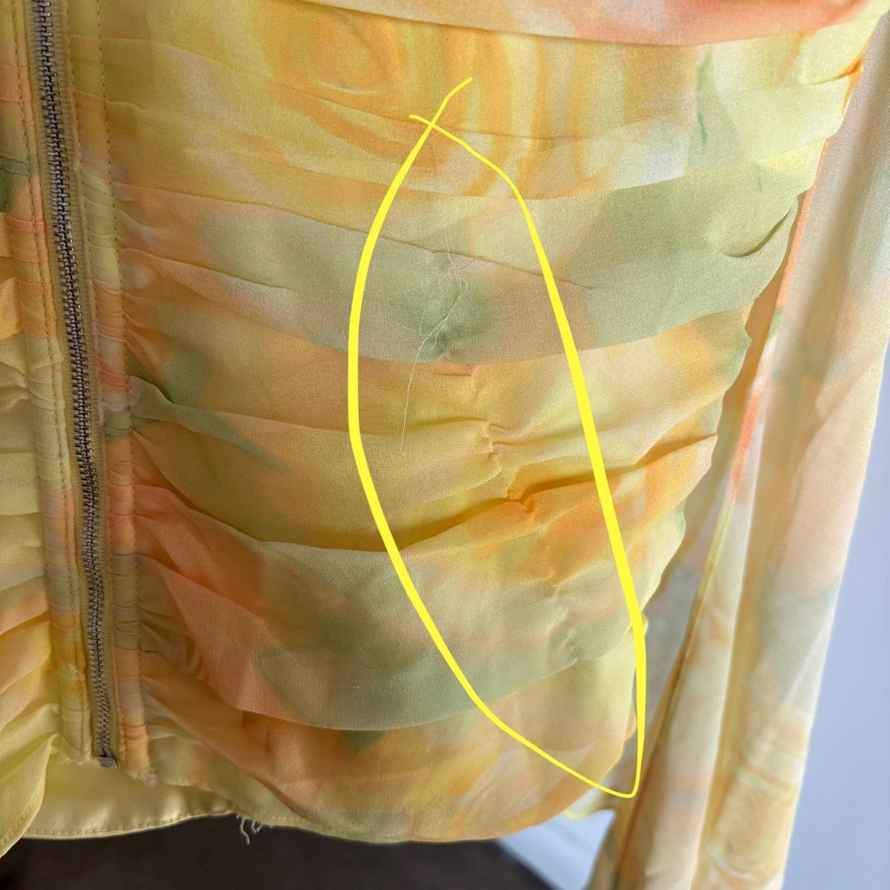 $243 NWT Yellow For Love And Lemons “Harper” Draped Corset Top Sz Medium - Picture 12 of 12